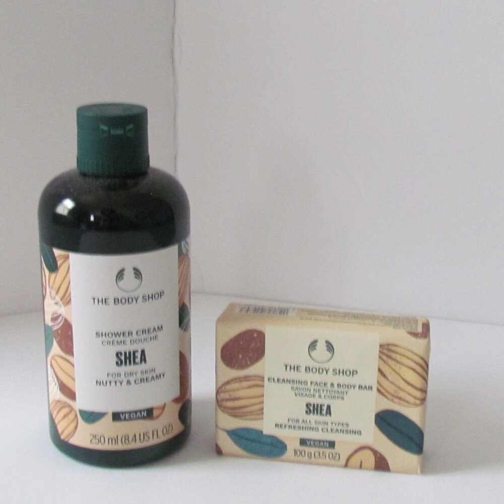 The Body Shop Shea Vegan Shower Cream & Vegan Face & Body Bar - NEW